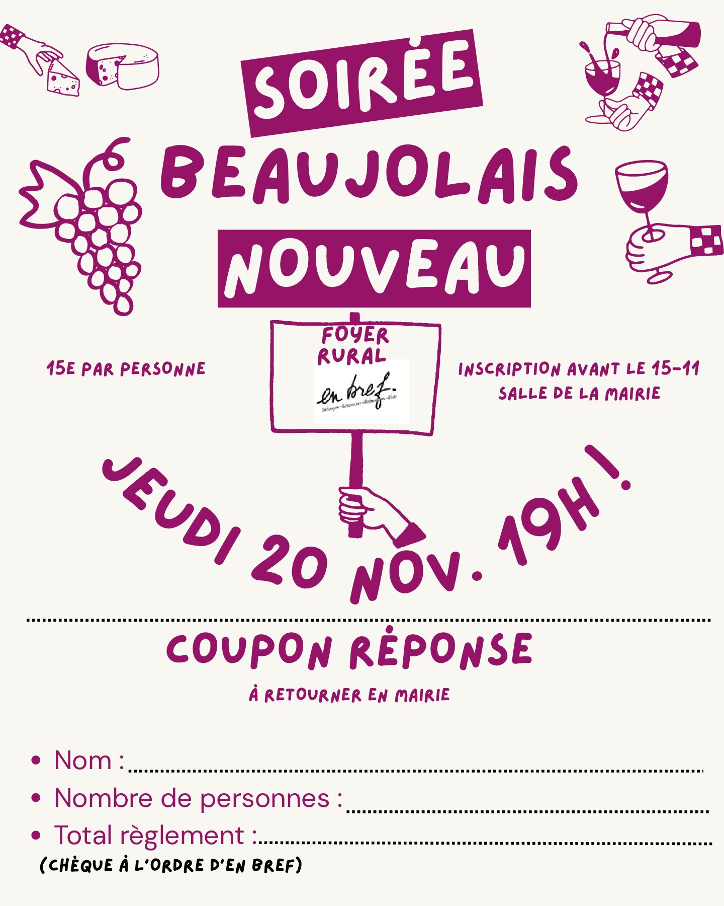 Post Instagram Evènement Soirée Beaujolais Nouveau Fête du Vin Violet (3)